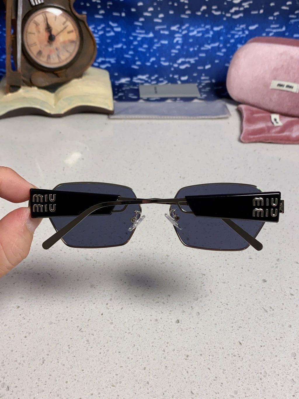Miu Miu Fashion Blue Lens Sunglasses for Women - 399213 - detail image 5