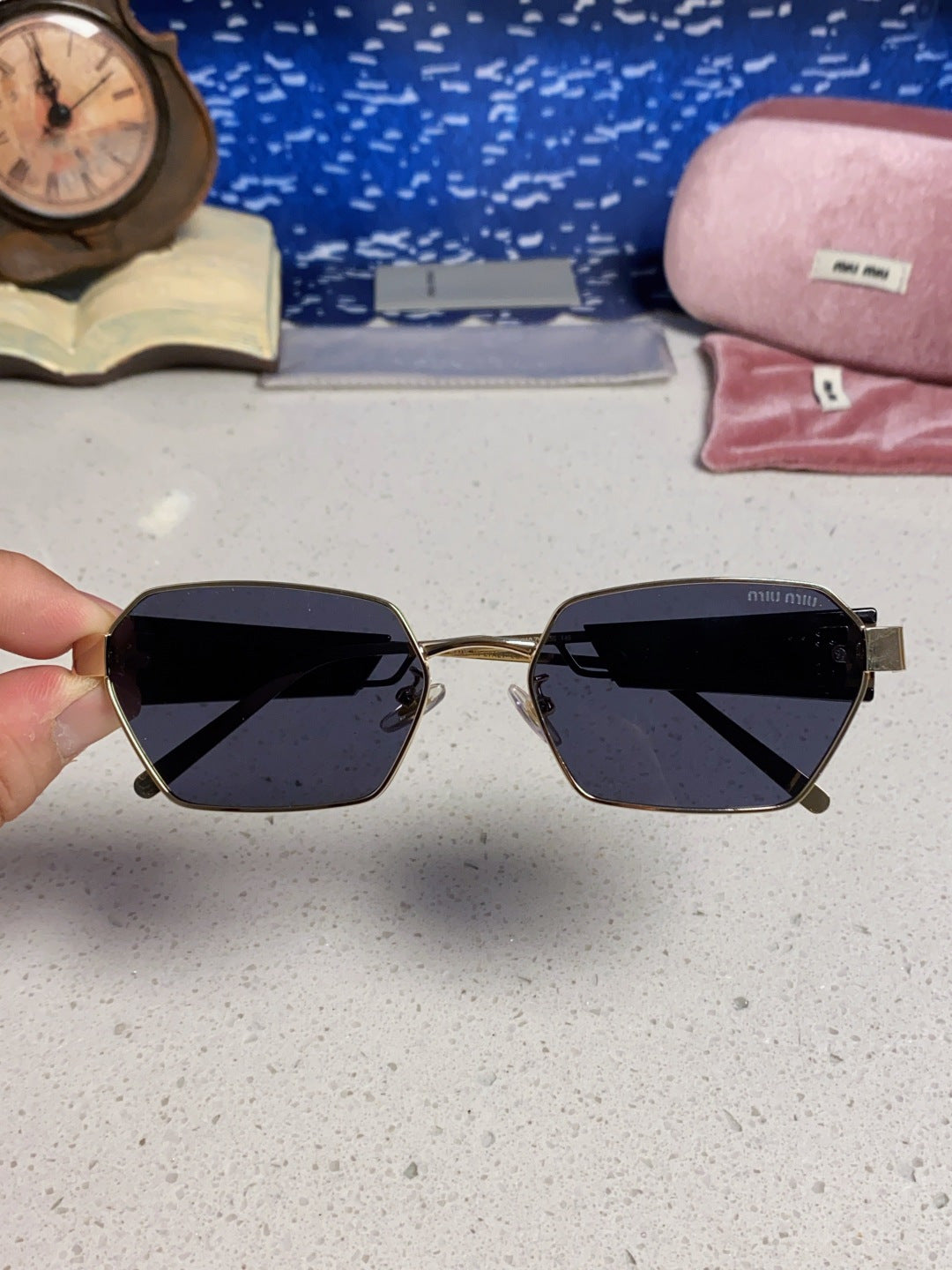 Miu Miu Fashion Blue Lens Sunglasses for Women - 399215 - detail image 4