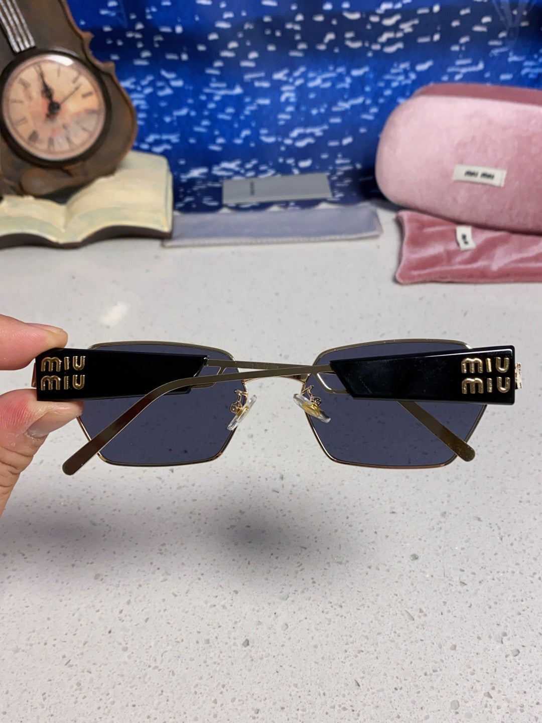 Miu Miu Fashion Blue Lens Sunglasses for Women - detail image 5