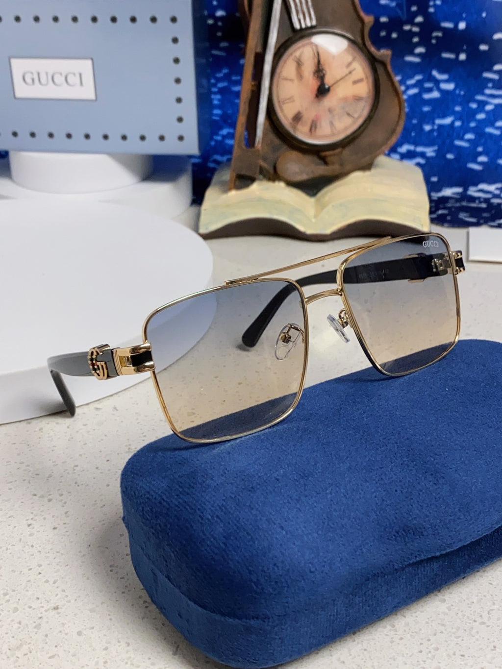 Gucci Metal Square Silver Lens Sunglasses for Men & Women - 398436 - detail image 10