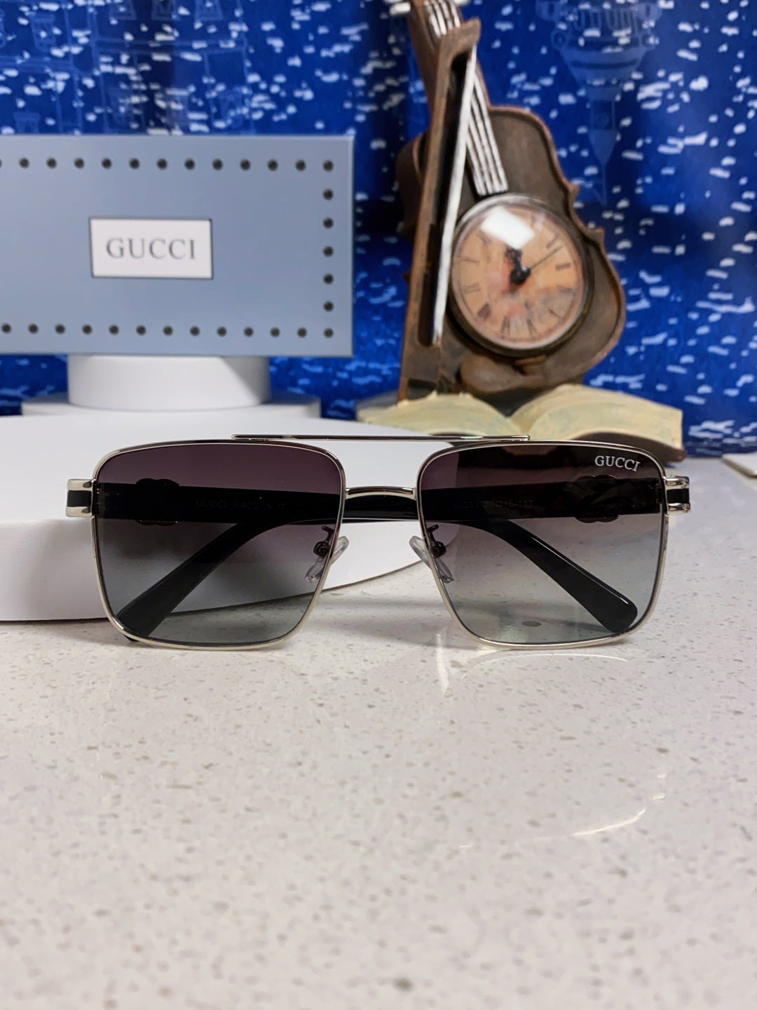 Gucci Metal Square Silver Lens Sunglasses for Men & Women - 398437 - detail image 9