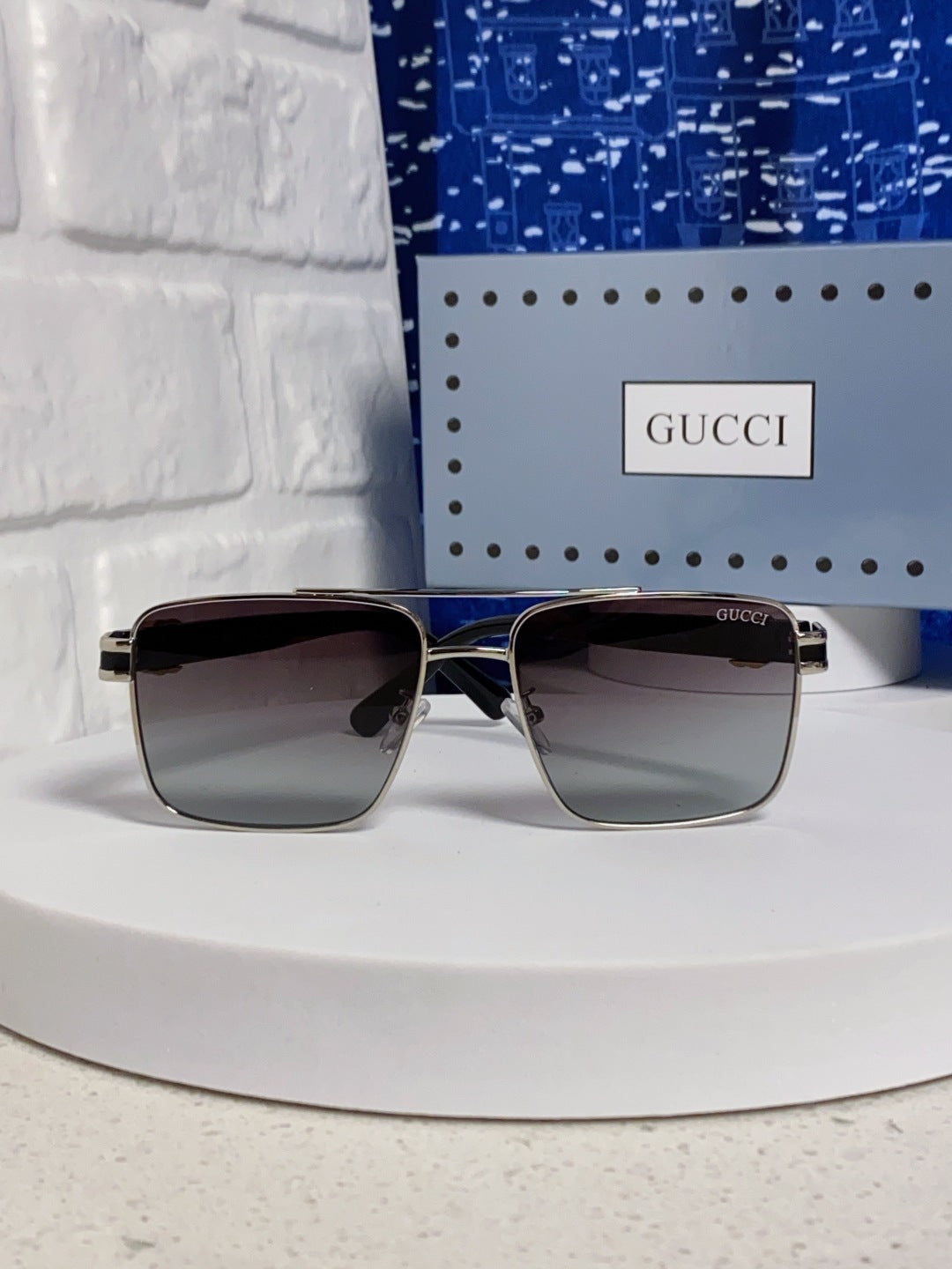 Gucci Metal Square Silver Lens Sunglasses for Men & Women - 398437 - detail image 2