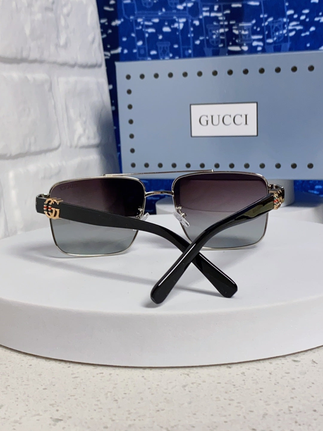Gucci Metal Square Silver Lens Sunglasses for Men & Women - 398437 - detail image 3