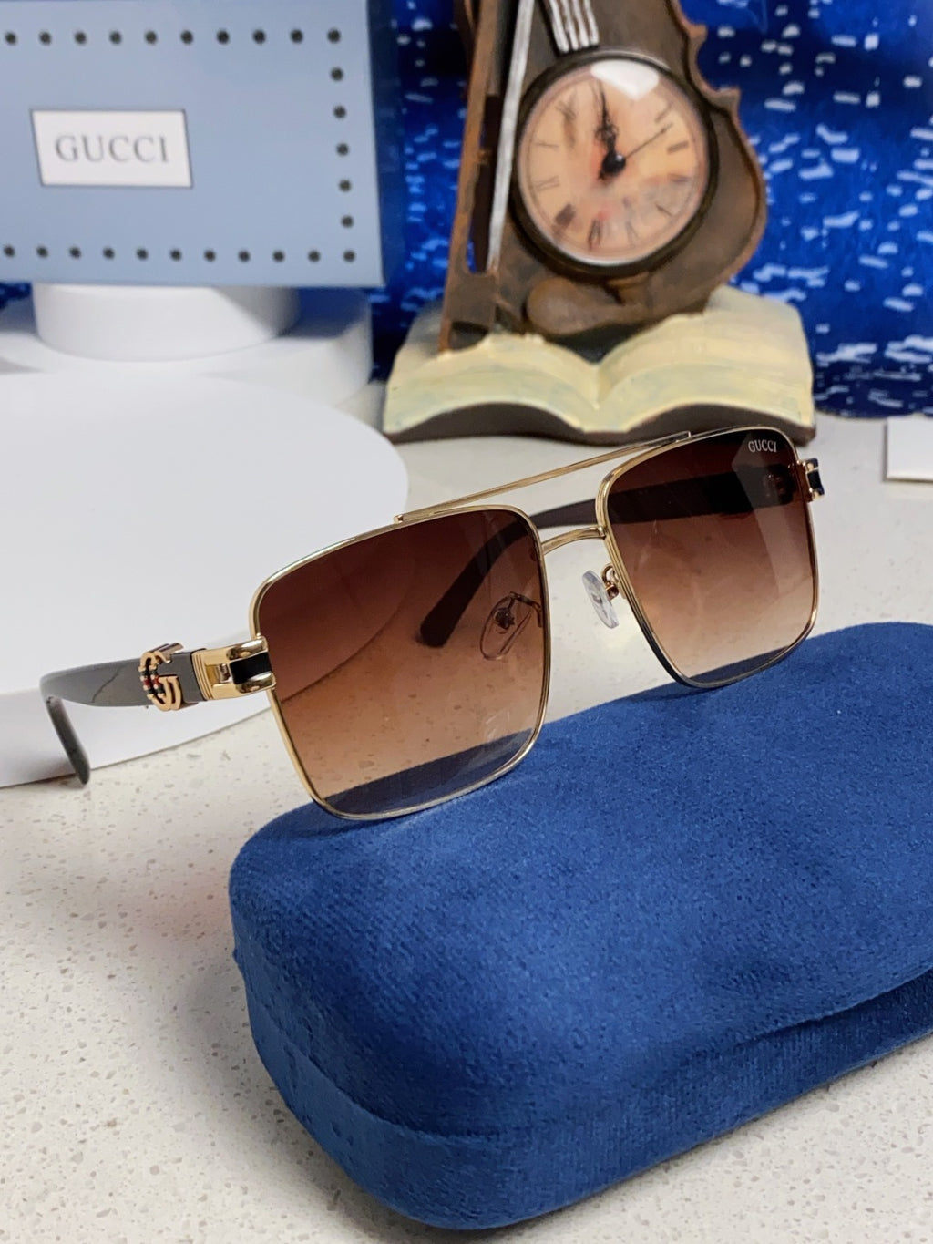 Gucci Metal Square Red Lens Sunglasses for Men & Women - 158235 - detail image 10