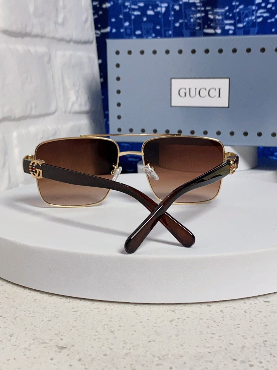 Gucci Metal Square Red Lens Sunglasses for Men & Women - 158235 - detail image 3