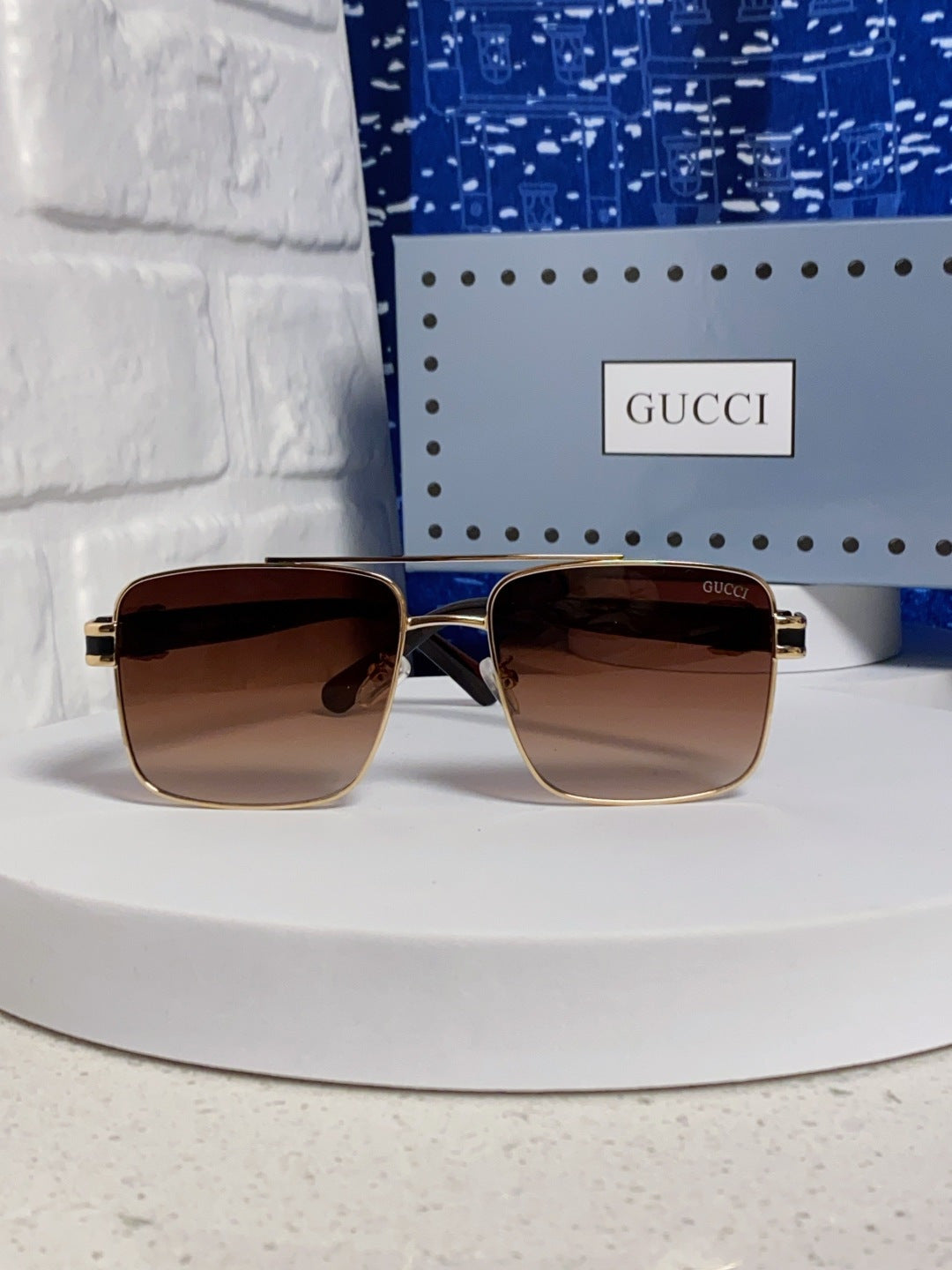 Gucci Metal Square Red Lens Sunglasses for Men & Women - 158235 - detail image 2