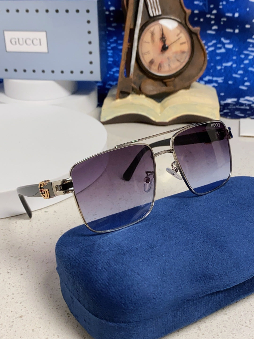 Gucci Metal Square Silver Lens Sunglasses for Men & Women - 398439 - detail image 10