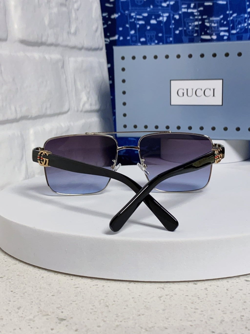 Gucci Metal Square Silver Lens Sunglasses for Men & Women - 398439 - detail image 3