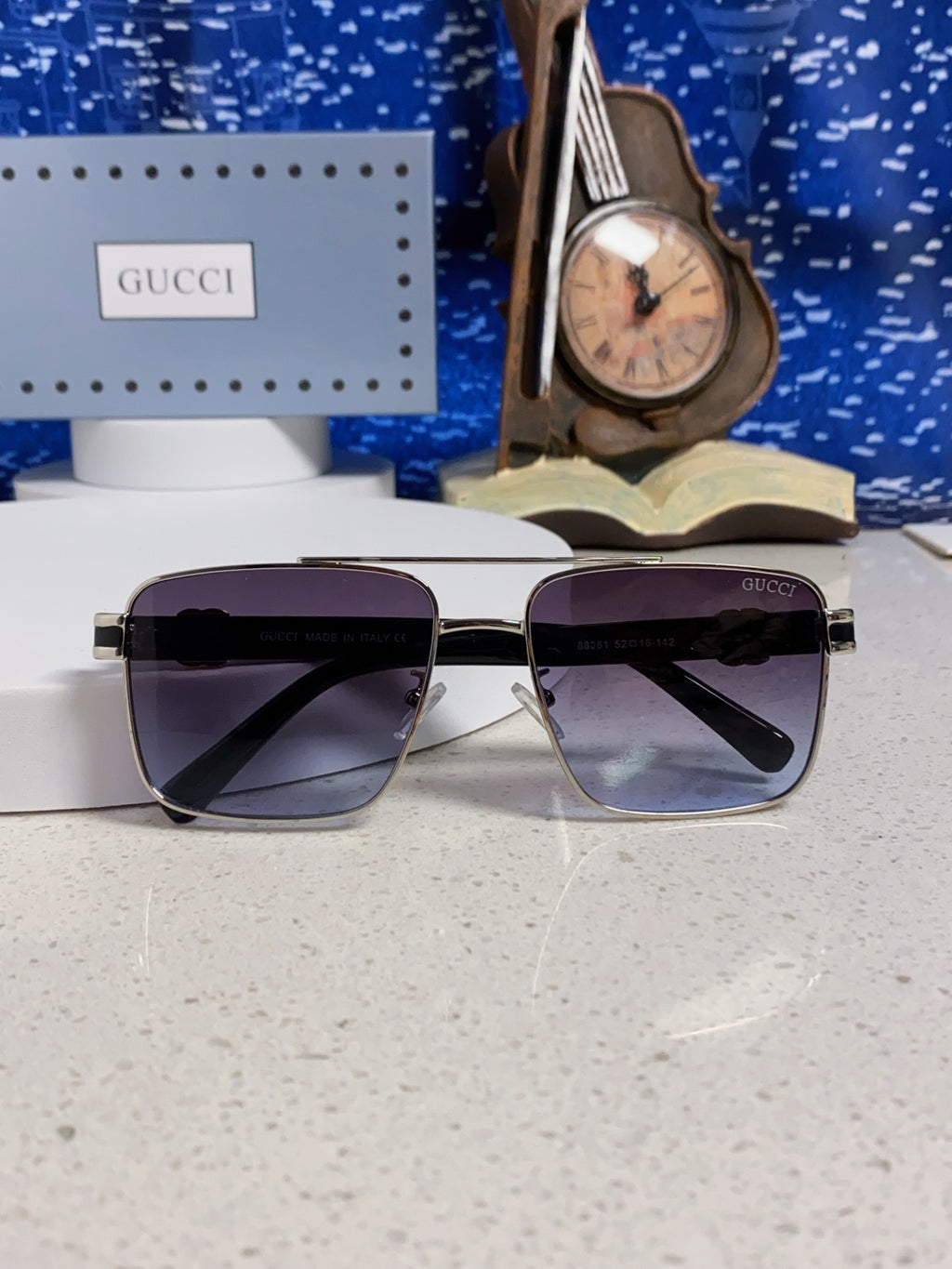 Gucci Metal Square Silver Lens Sunglasses for Men & Women - 158236 - detail image 9