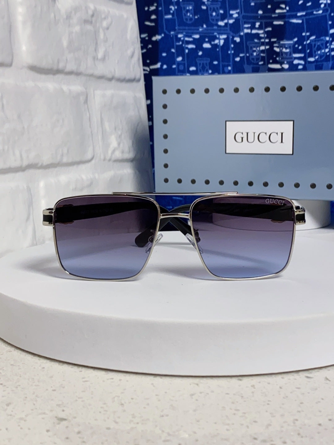 Gucci Metal Square Silver Lens Sunglasses for Men & Women - 398439 - detail image 2