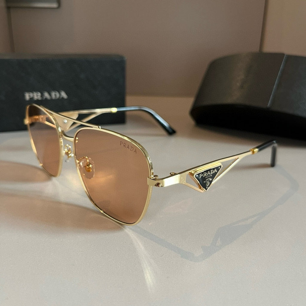 Prada Polarized Fashion Gold Lens Sunglasses for Men - 415759 - detail image 3