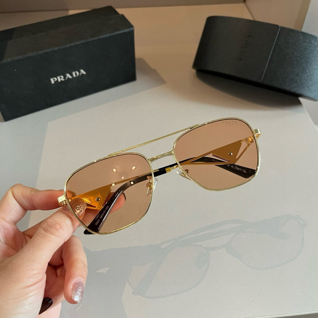 Prada Polarized Fashion Gold Lens Sunglasses for Men - 415759 - detail image 4