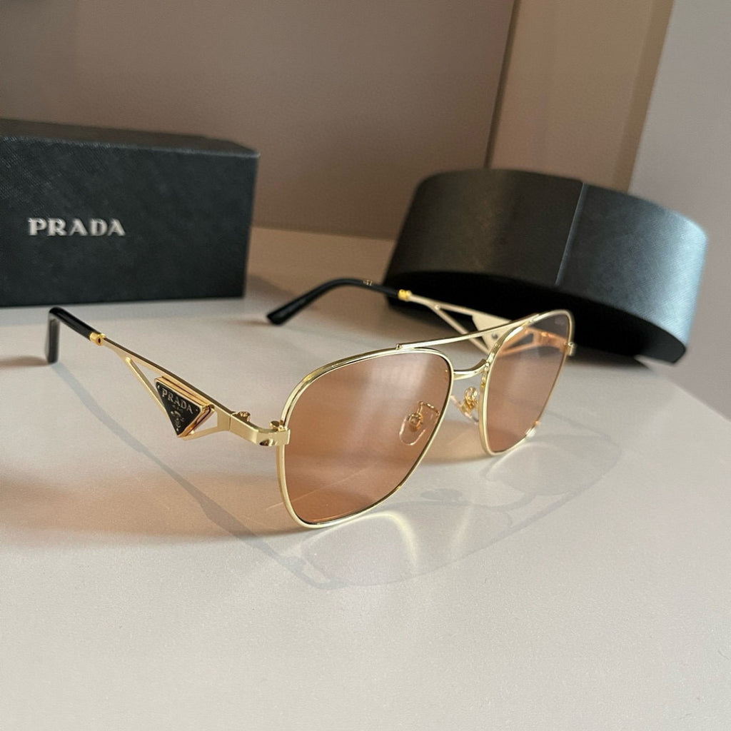 Prada Polarized Fashion Gold Lens Sunglasses for Men - 415759