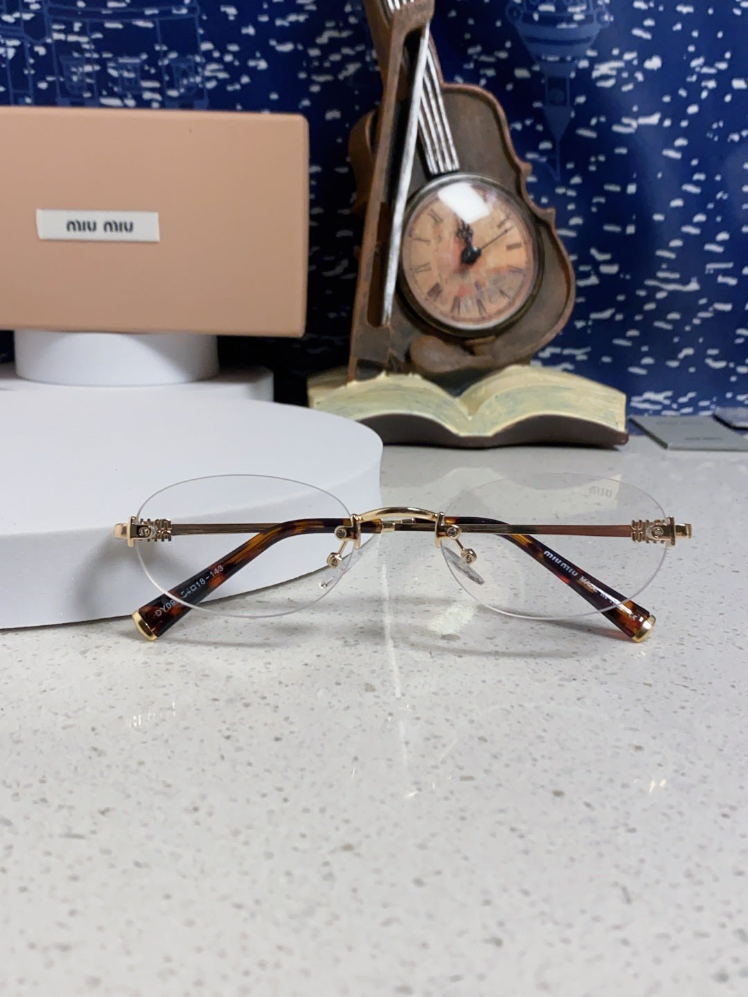 Miu Miu Lightweight Metal Rimless Silver Lens Sunglasses for Women - 449701 - detail image 9