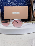 Miu Miu Lightweight Metal Rimless Brown Lens Sunglasses for Women - 449702