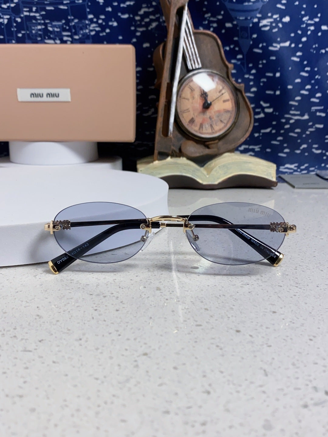 Miu Miu Lightweight Metal Rimless Silver Lens Sunglasses for Women - 449703 - detail image 9