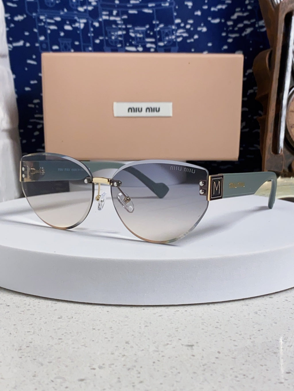 Miu Miu Lightweight Rimless Silver Lens Sunglasses for Women - 449695