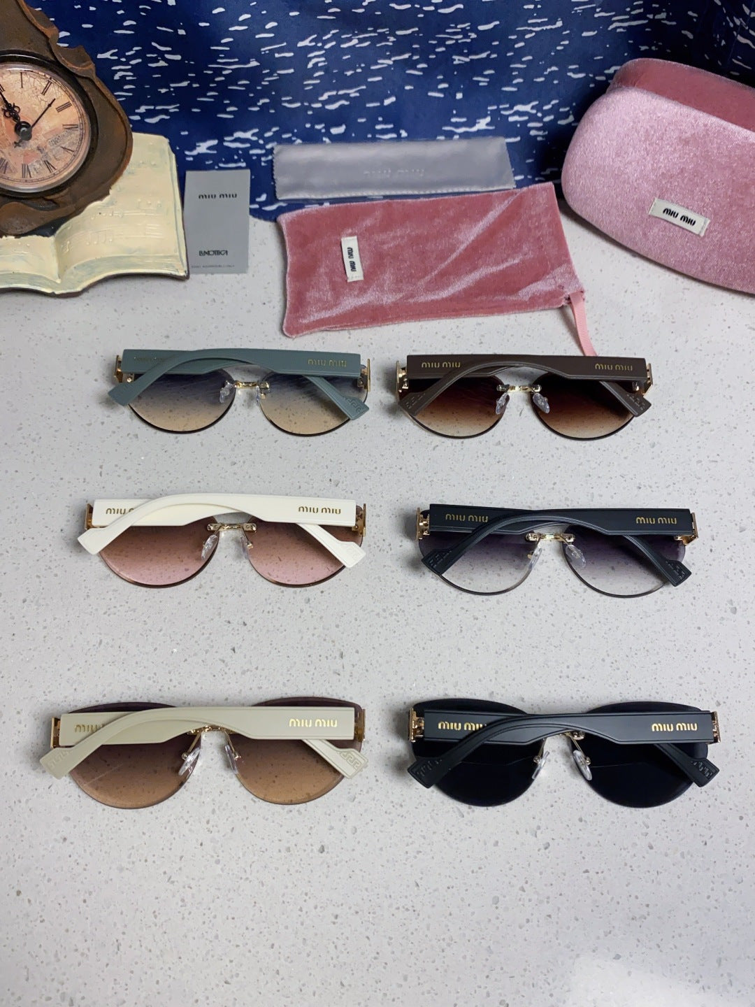 Miu Miu Lightweight Rimless Silver Lens Sunglasses for Women - 449695 - detail image 11