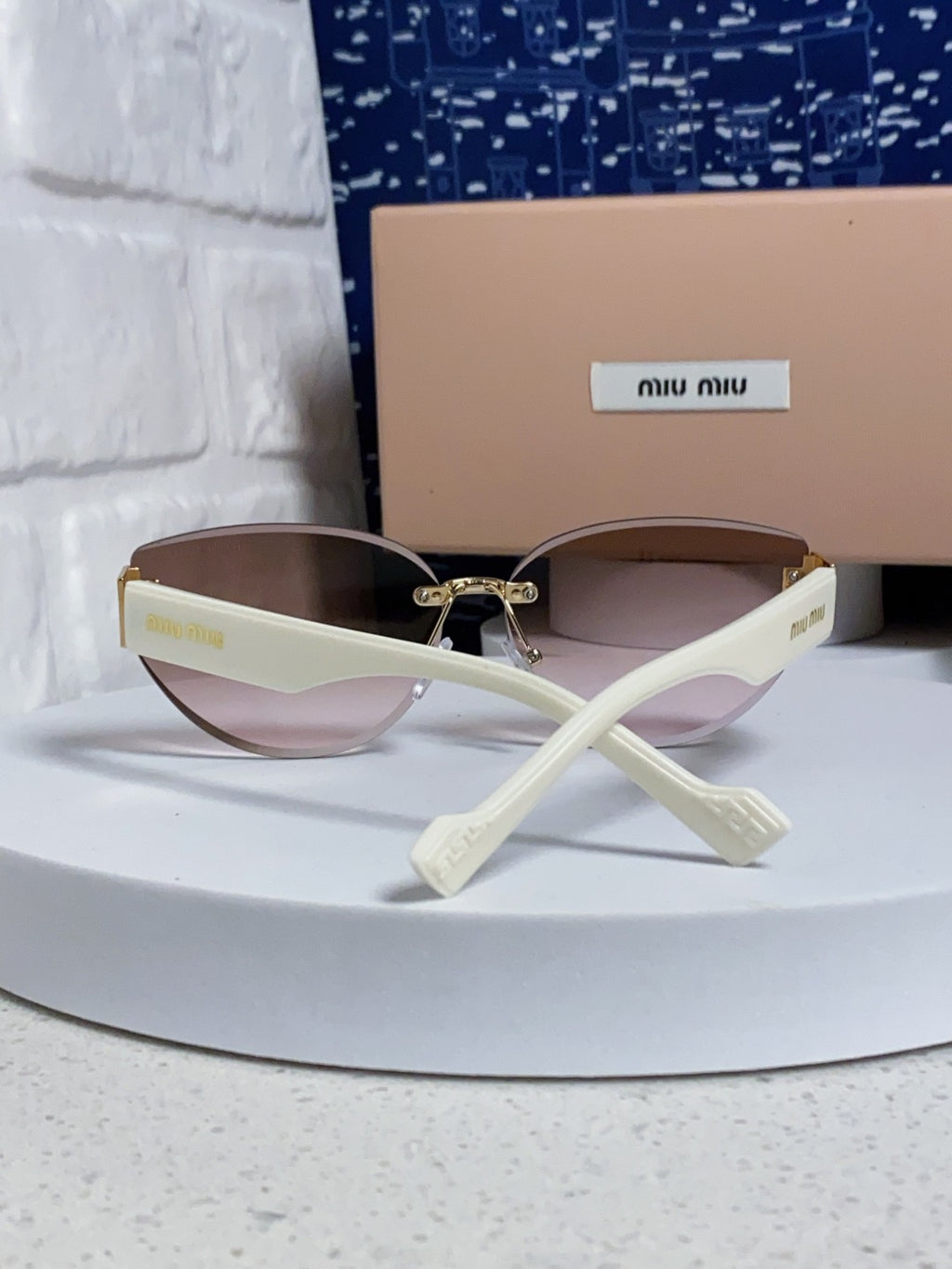 Miu Miu Lightweight Rimless Silver Lens Sunglasses for Women - 449696 - detail image 3