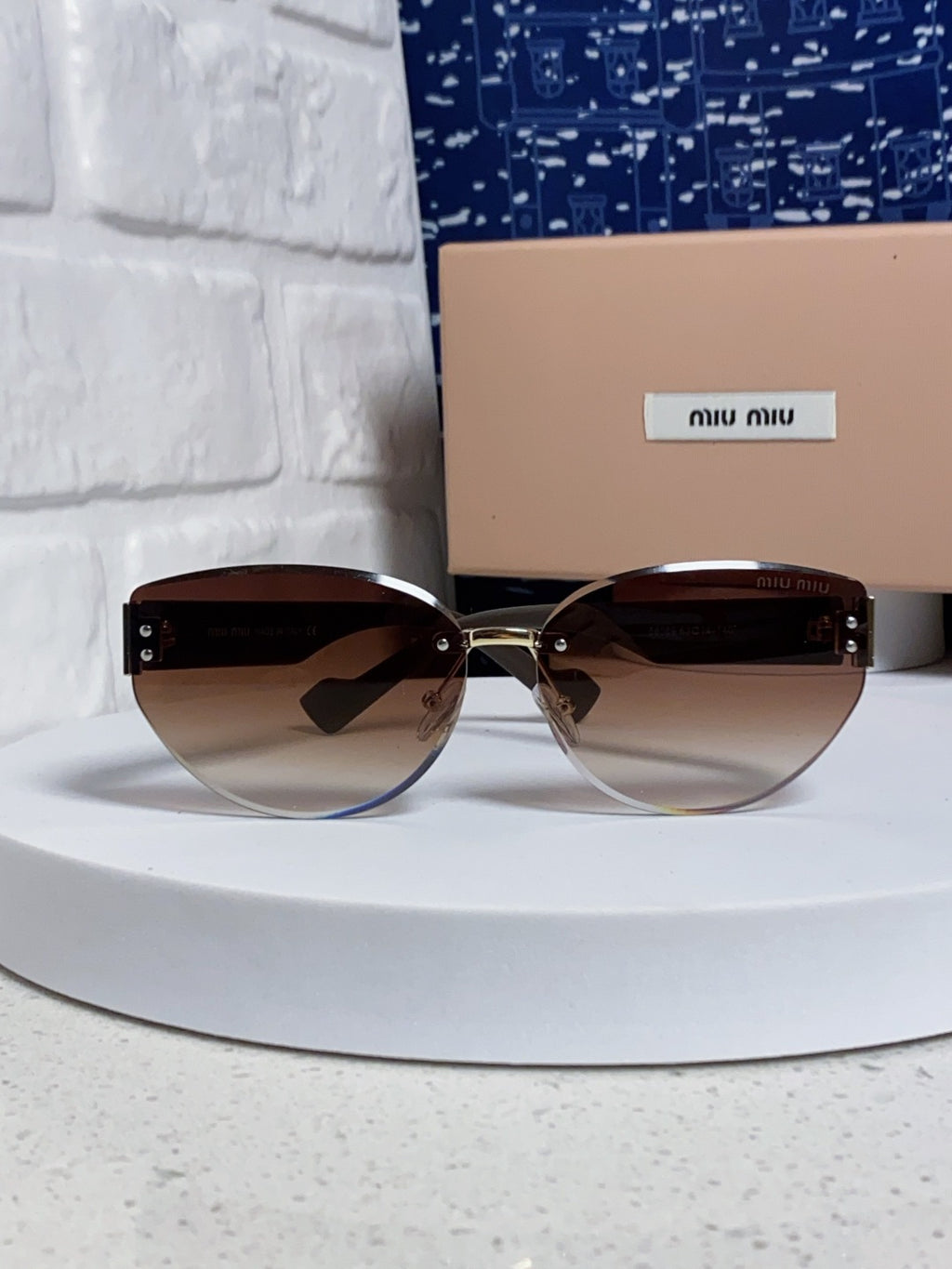 Miu Miu Lightweight Rimless Red Lens Sunglasses for Women - 449698 - detail image 2