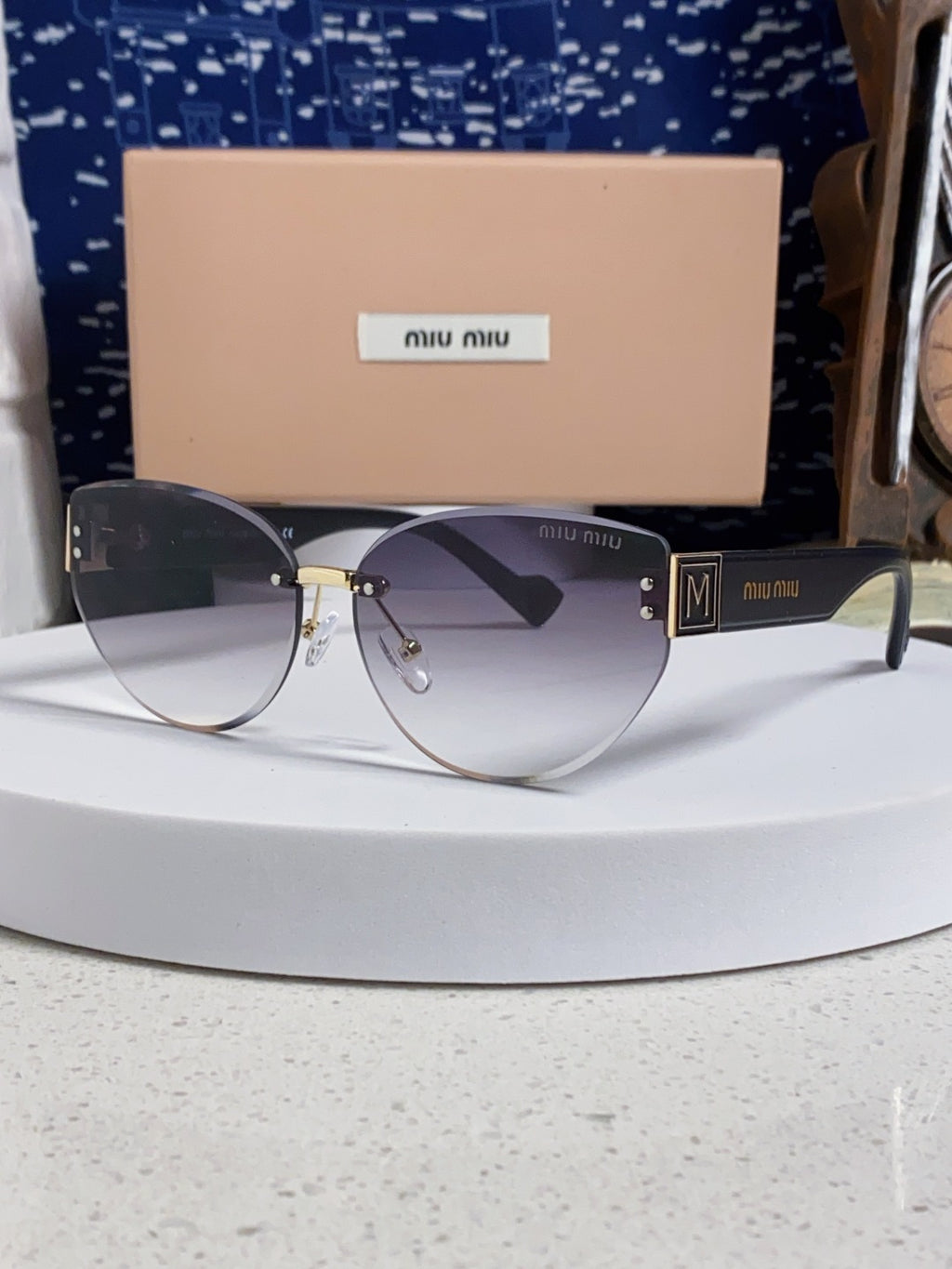 Miu Miu Lightweight Rimless Silver Lens Sunglasses for Women - 449699