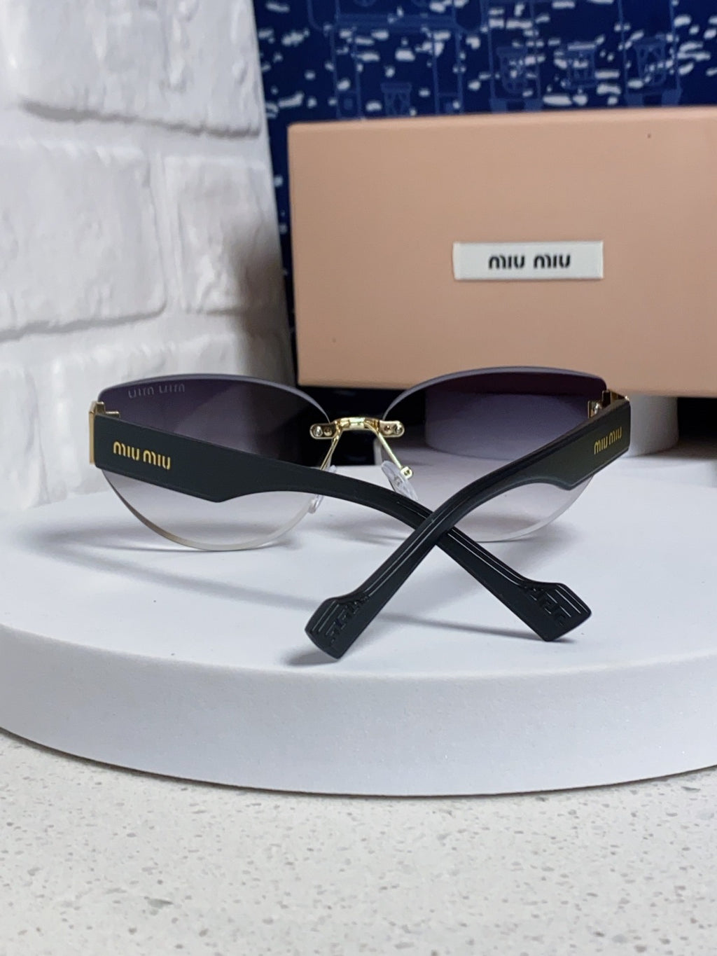 Miu Miu Lightweight Rimless Silver Lens Sunglasses for Women - 449699 - detail image 3