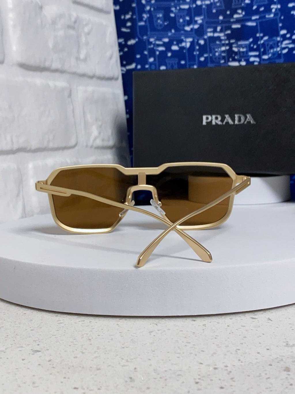 Prada Metal Fashion Brown Lens Sunglasses for Men - detail image 3