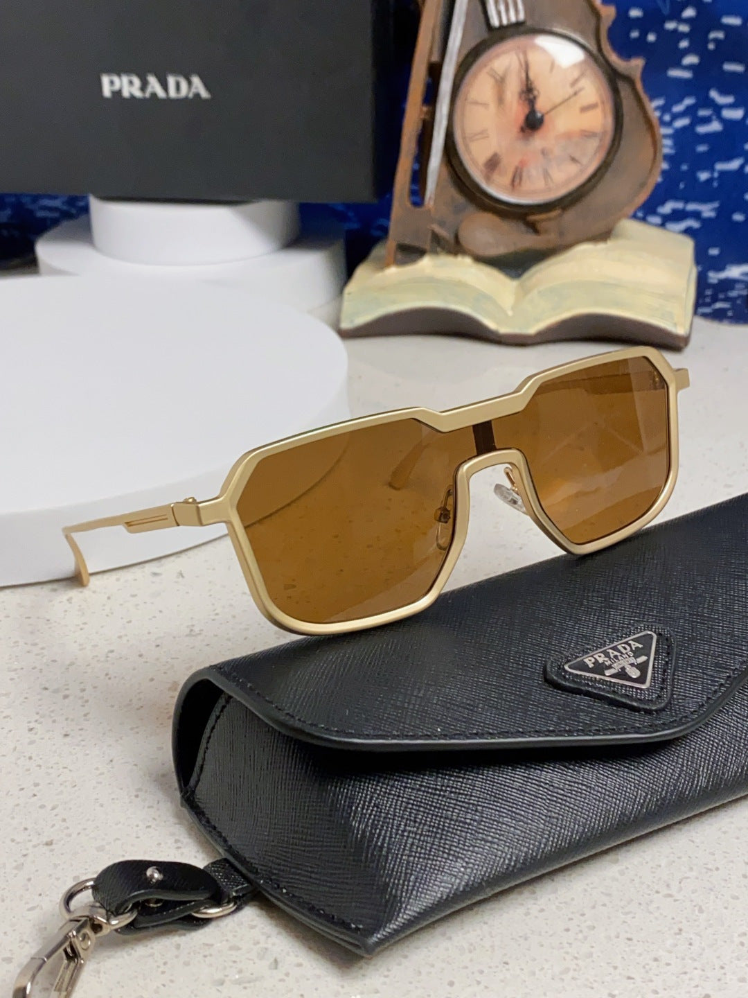 Prada Metal Fashion Brown Lens Sunglasses for Men - detail image 10