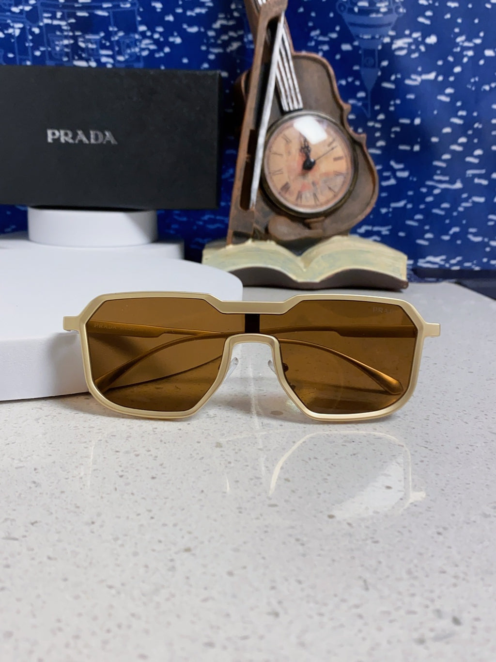 Prada Metal Fashion Brown Lens Sunglasses for Men - detail image 9