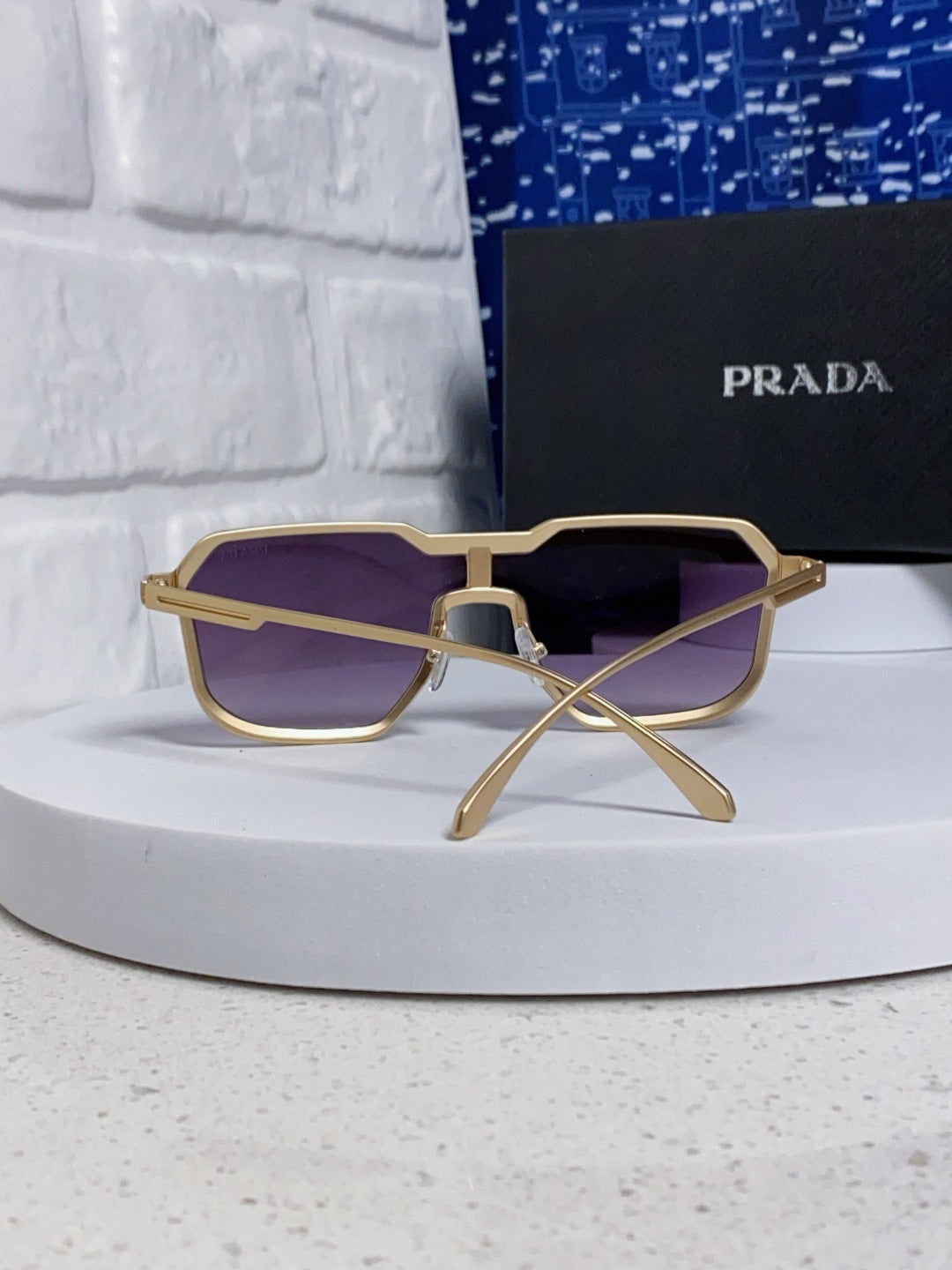 Prada Metal Fashion Purple Lens Sunglasses for Men - detail image 3