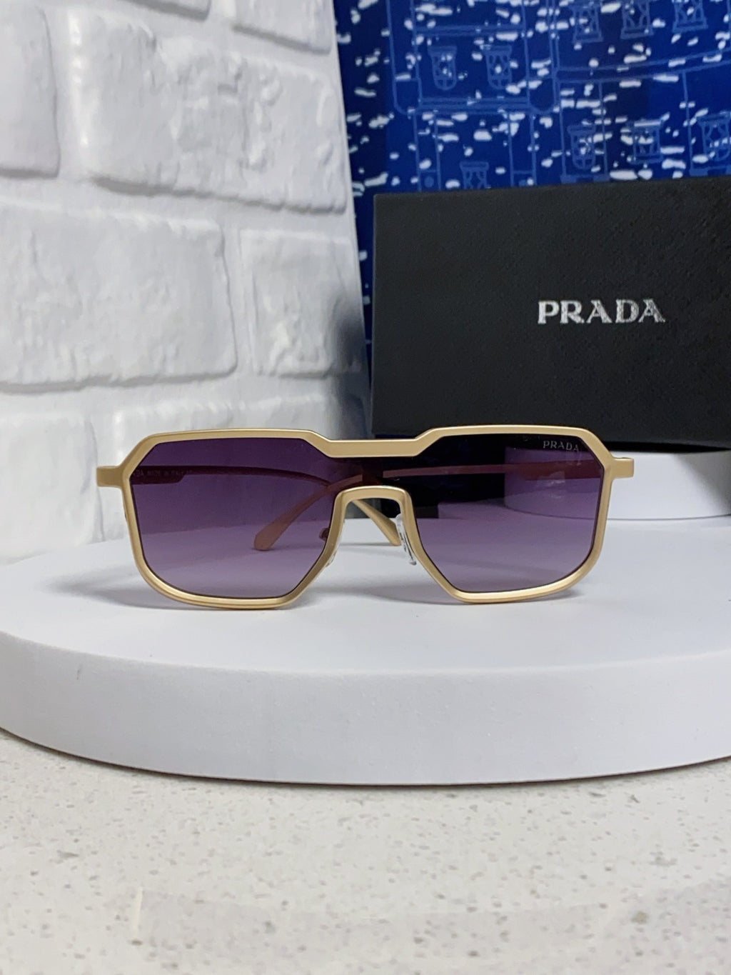 Prada Metal Fashion Purple Lens Sunglasses for Men - detail image 2
