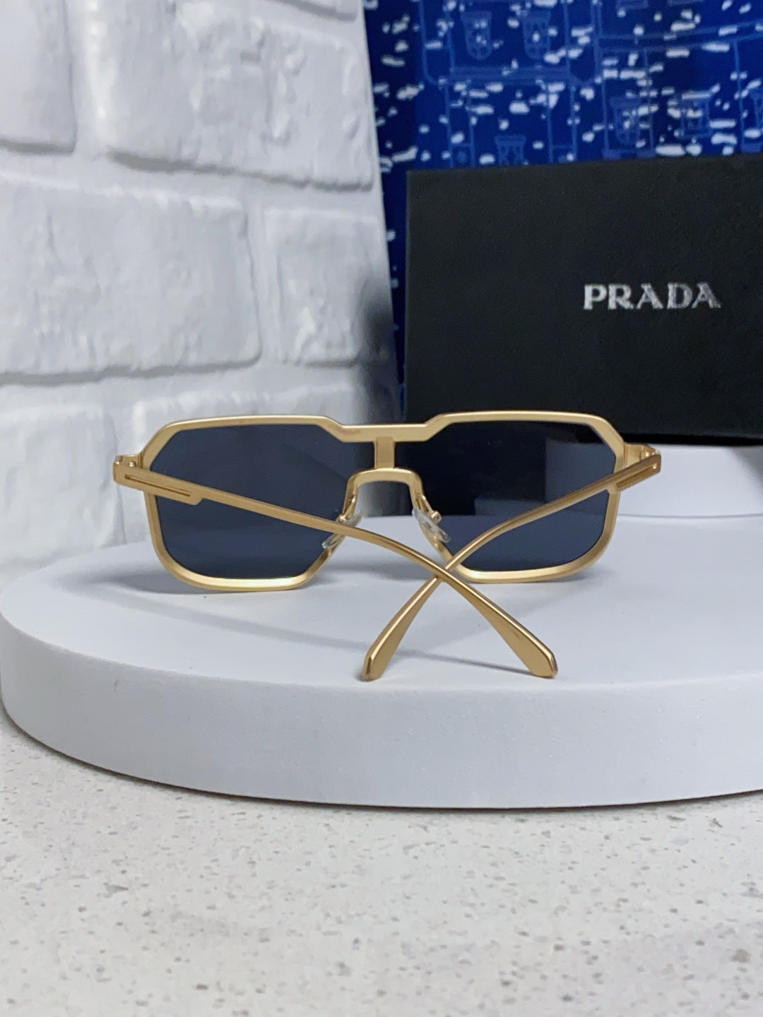 Prada Metal Fashion Blue Lens Sunglasses for Men - 465625 - detail image 3