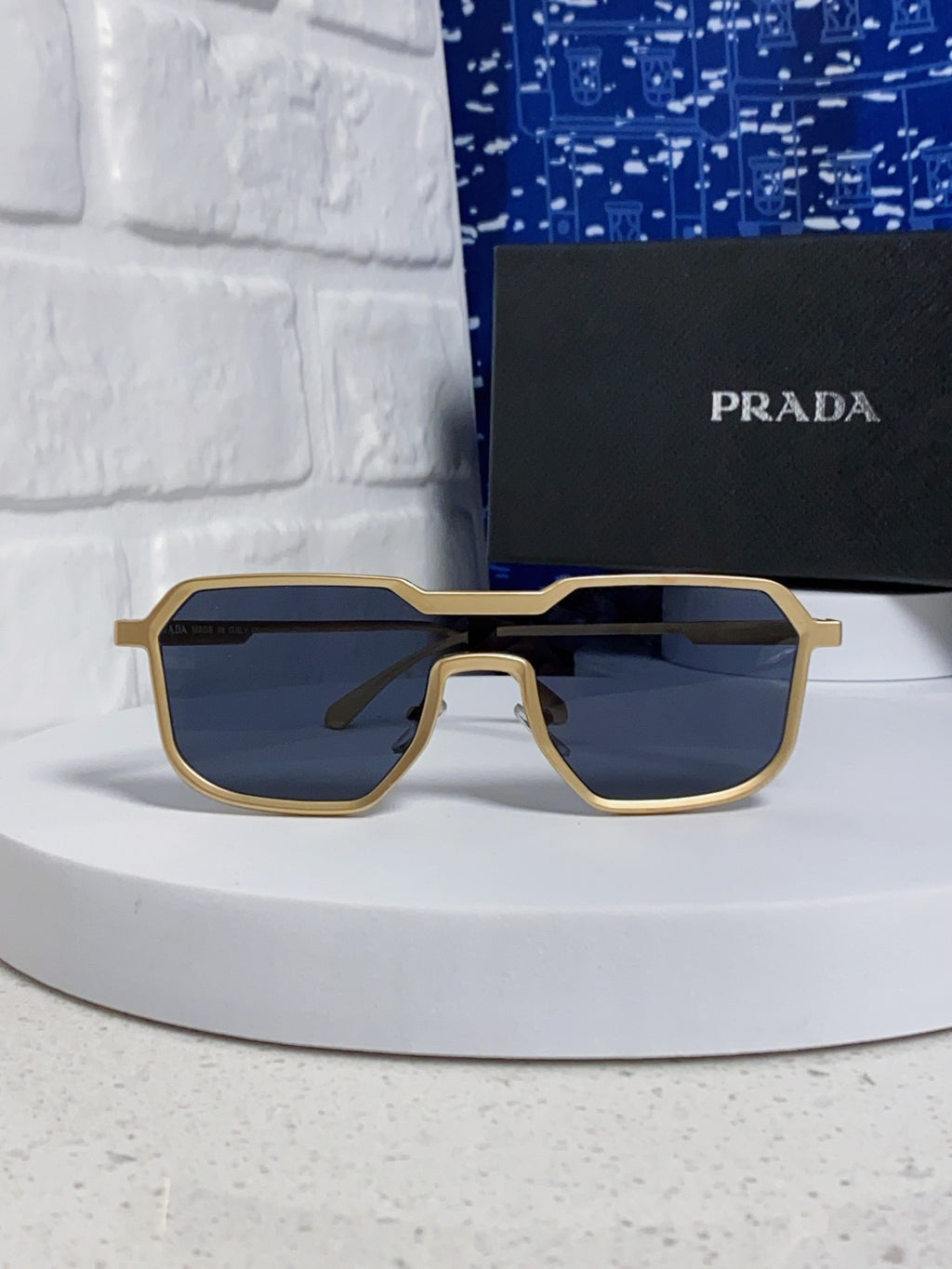 Prada Metal Fashion Blue Lens Sunglasses for Men - 465625 - detail image 2