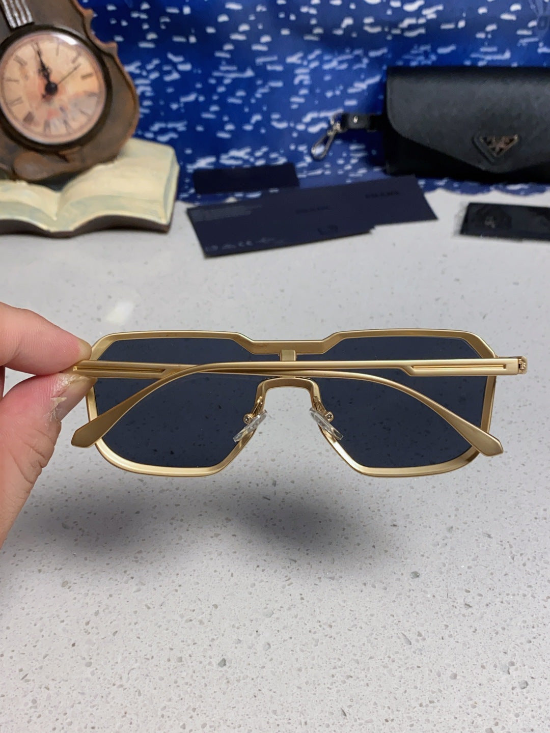 Prada Metal Fashion Blue Lens Sunglasses for Men - 465625 - detail image 5