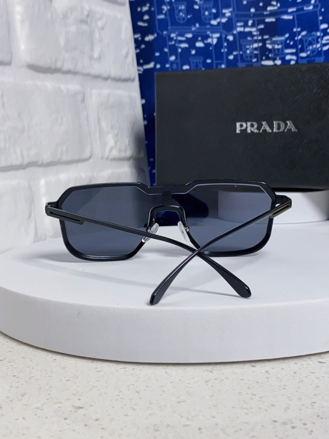 Prada Metal Fashion Blue Lens Sunglasses for Men - detail image 3