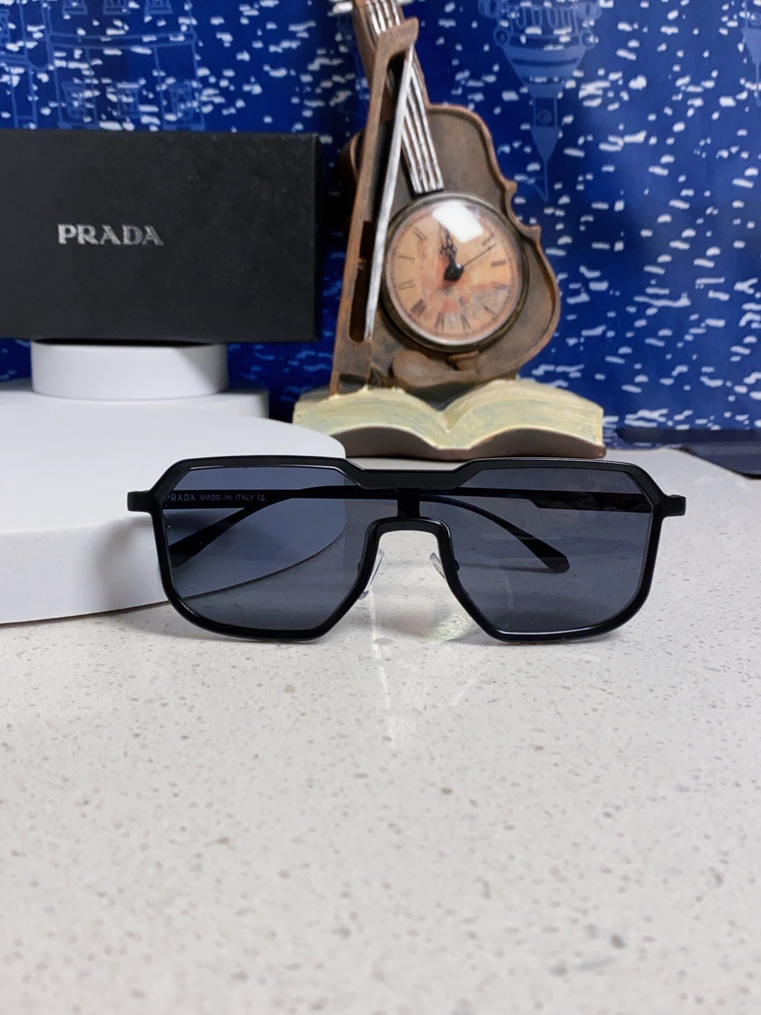 Prada Metal Fashion Blue Lens Sunglasses for Men - detail image 9