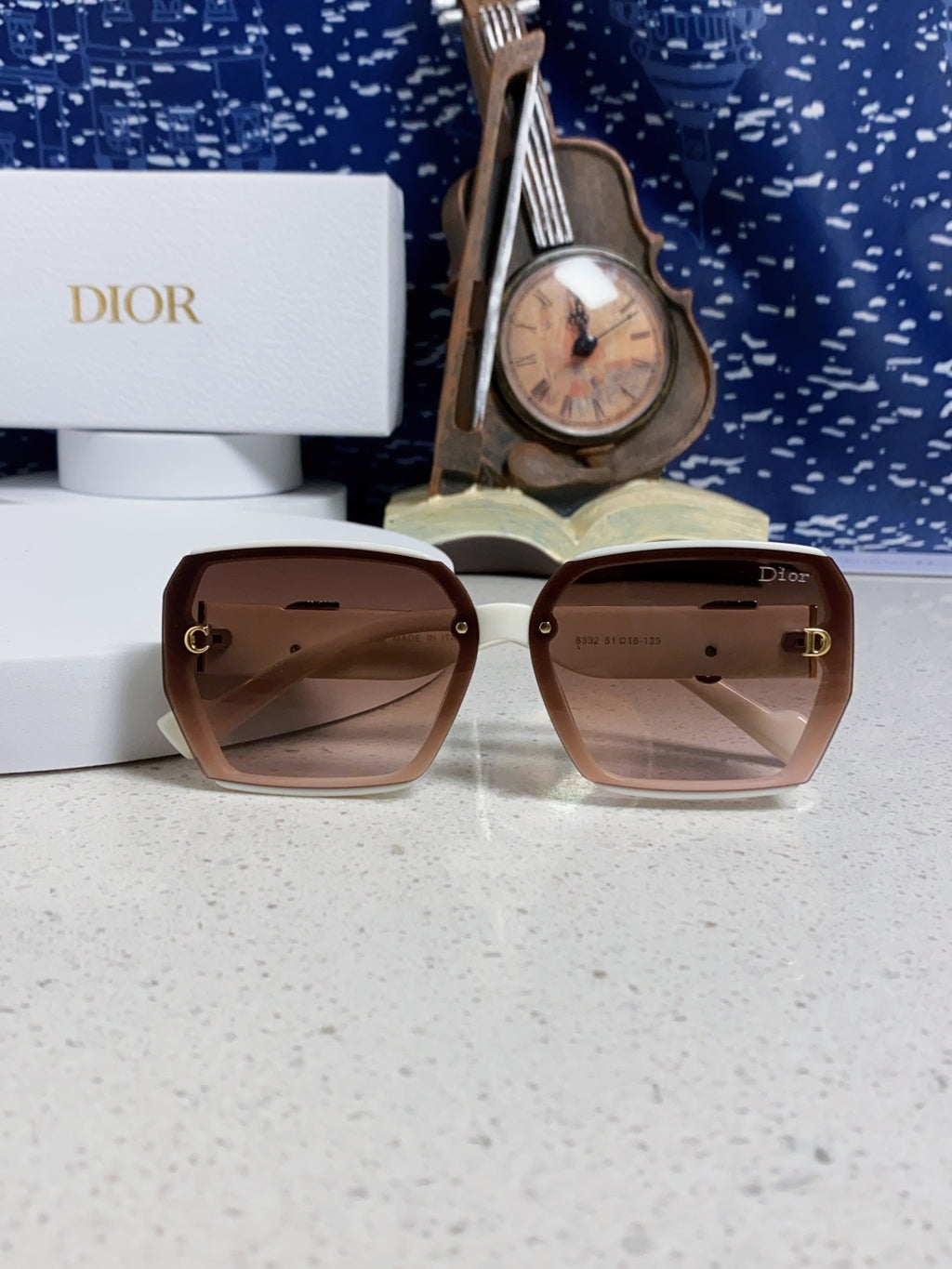 Dior Metal Square Red Lens Sunglasses for Women - detail image 9