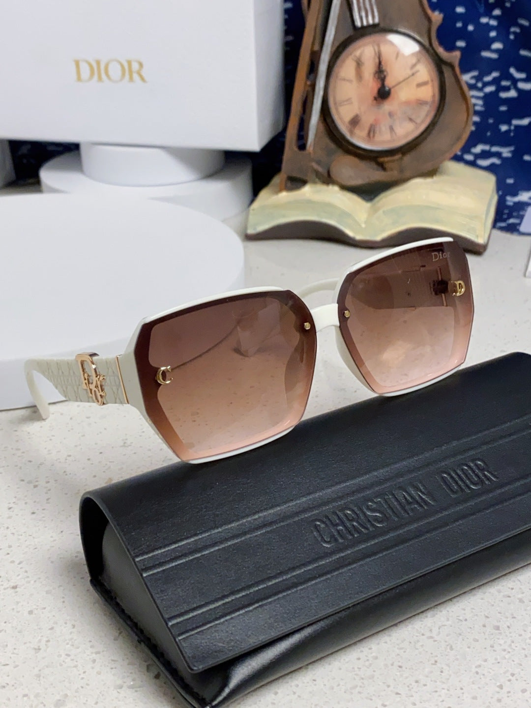 Dior Metal Square Red Lens Sunglasses for Women - detail image 10