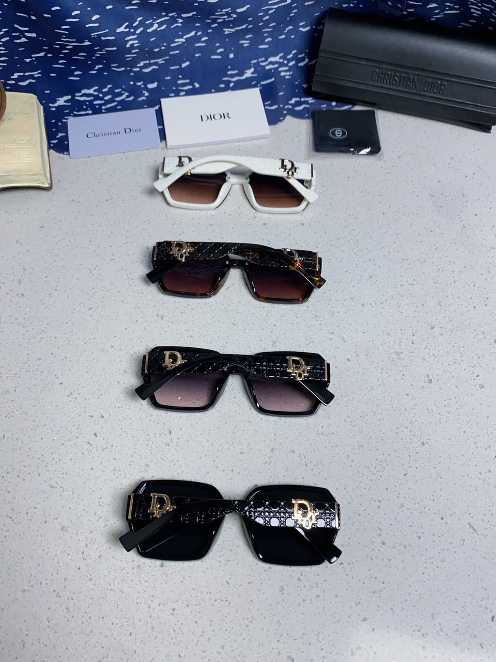 Dior Metal Square Black Lens Sunglasses for Women - detail image 11