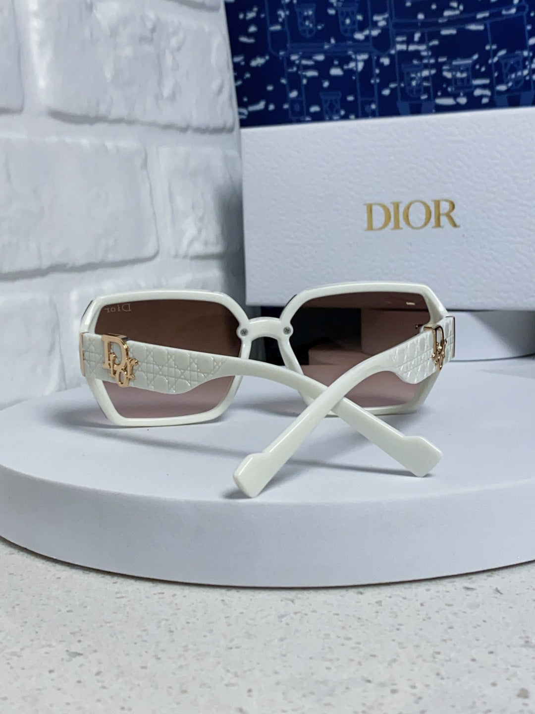 Dior Metal Square Red Lens Sunglasses for Women - detail image 3