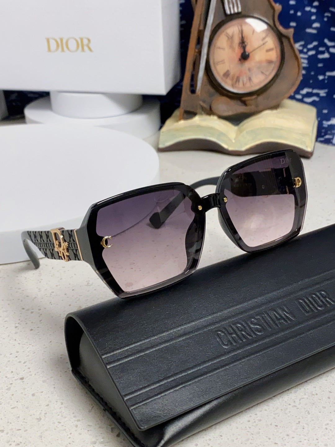 Dior Metal Square Silver Lens Sunglasses for Women - detail image 10