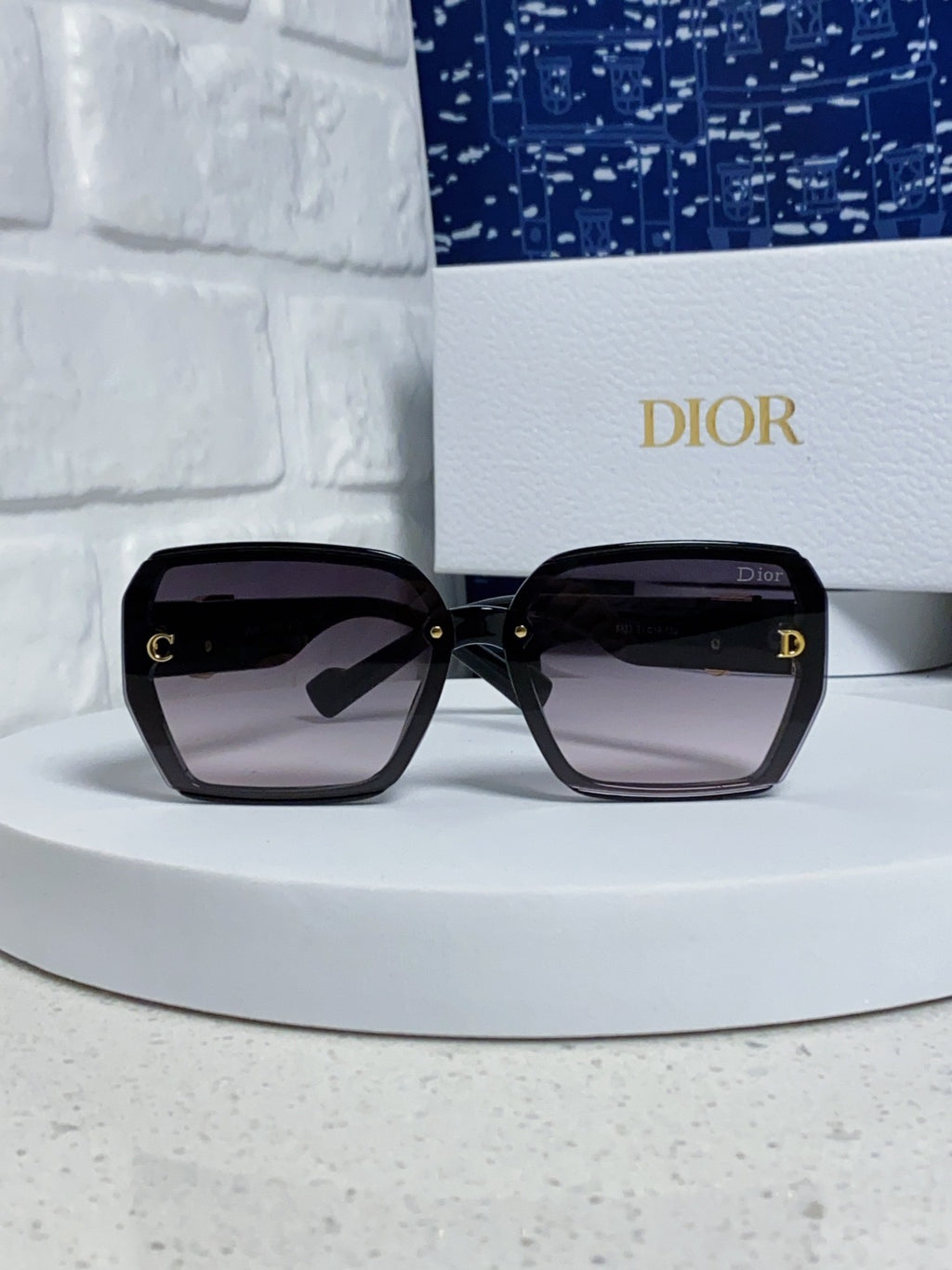 Dior Metal Square Silver Lens Sunglasses for Women - detail image 2