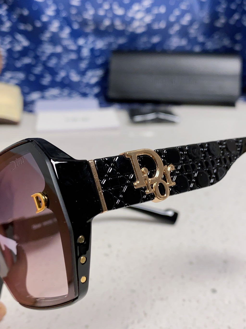 Dior Metal Square Silver Lens Sunglasses for Women - detail image 7