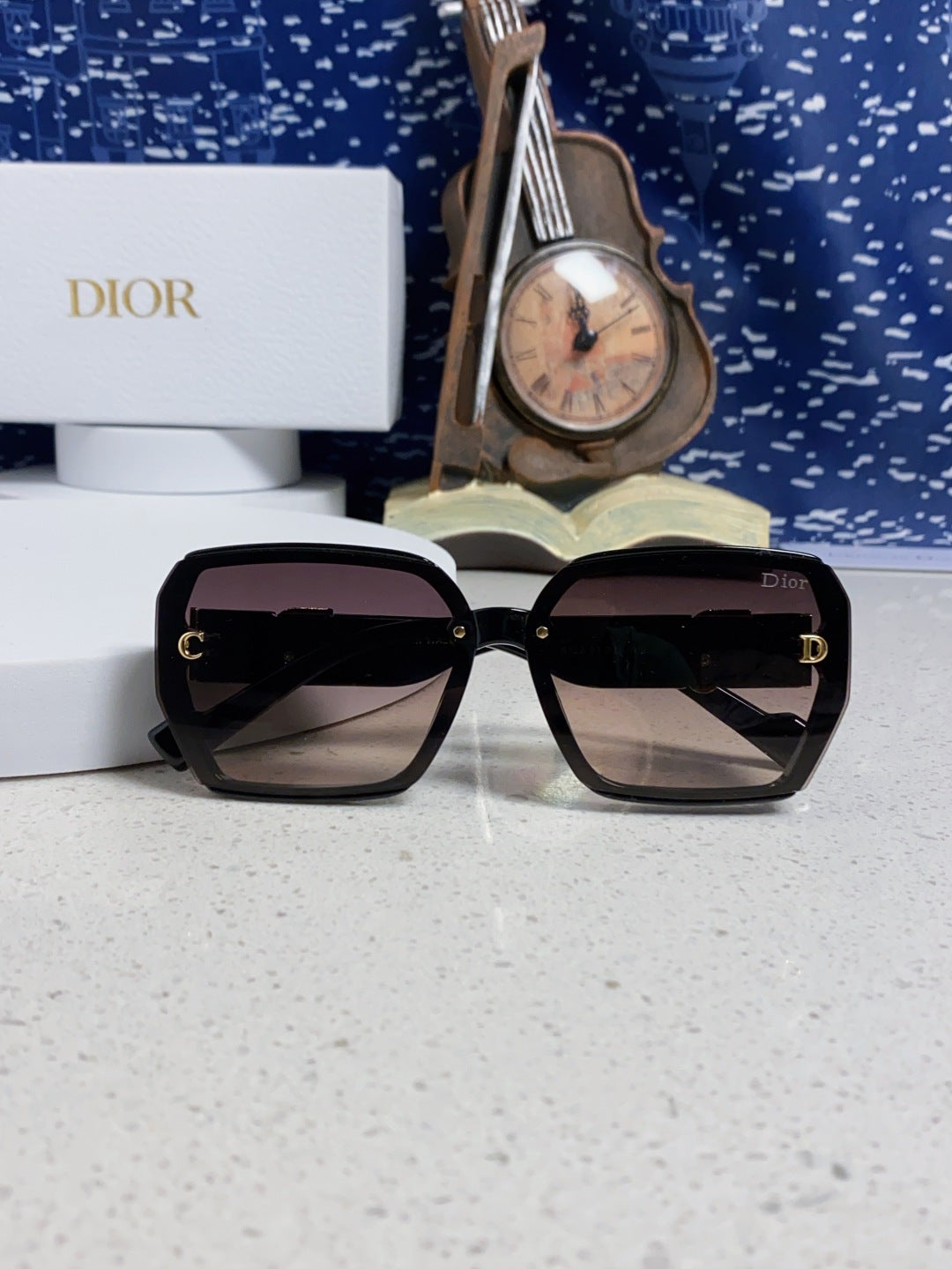 Dior Metal Square Silver Lens Sunglasses for Women - detail image 9