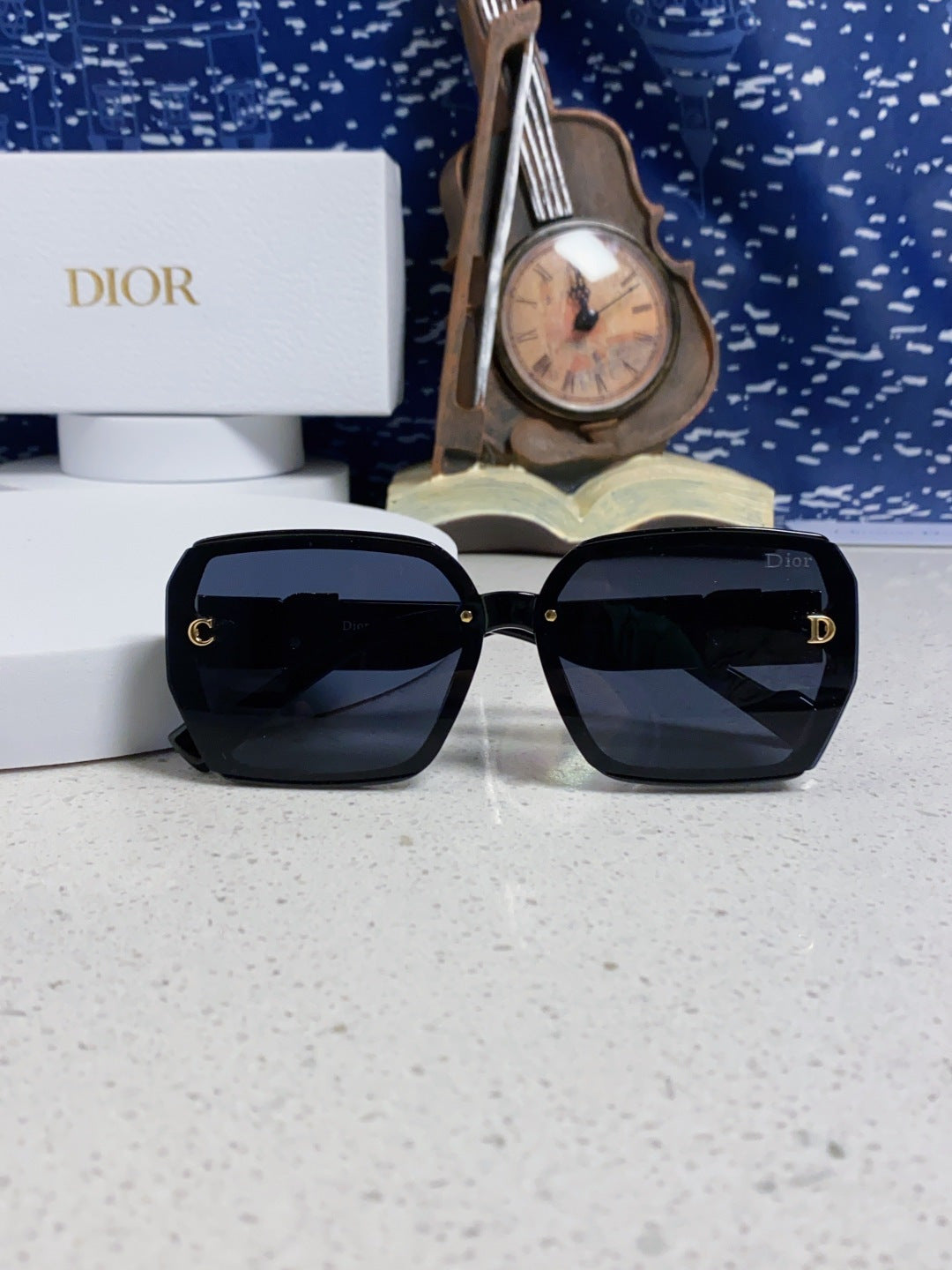 Dior Metal Square Black Lens Sunglasses for Women - detail image 9