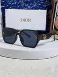 Dior Metal Square Black Lens Sunglasses for Women