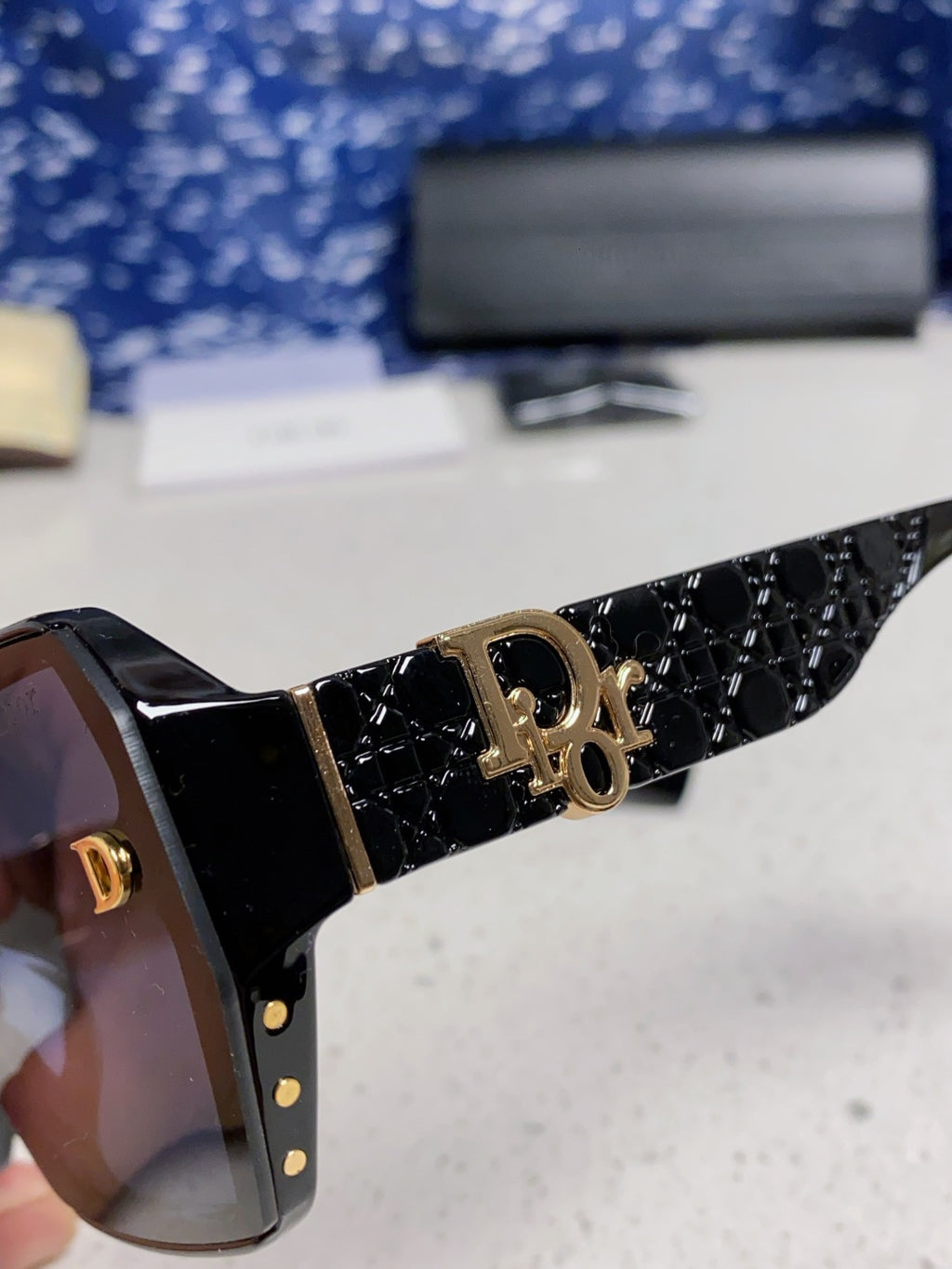 Dior Metal Square Black Lens Sunglasses for Women - detail image 7