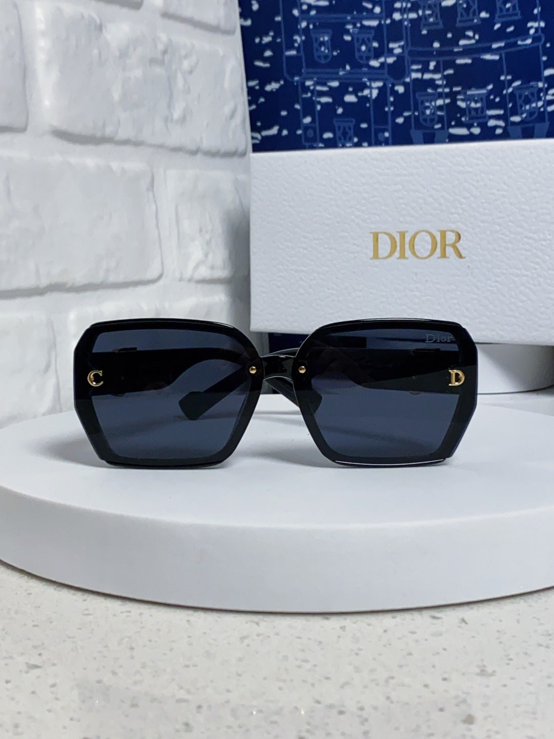 Dior Metal Square Black Lens Sunglasses for Women - detail image 2