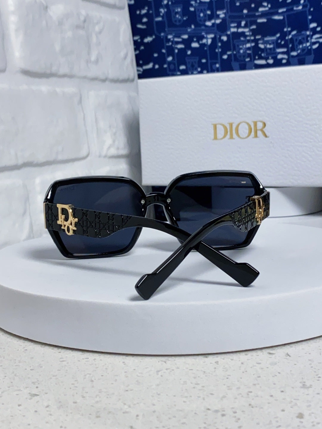 Dior Metal Square Black Lens Sunglasses for Women - detail image 3