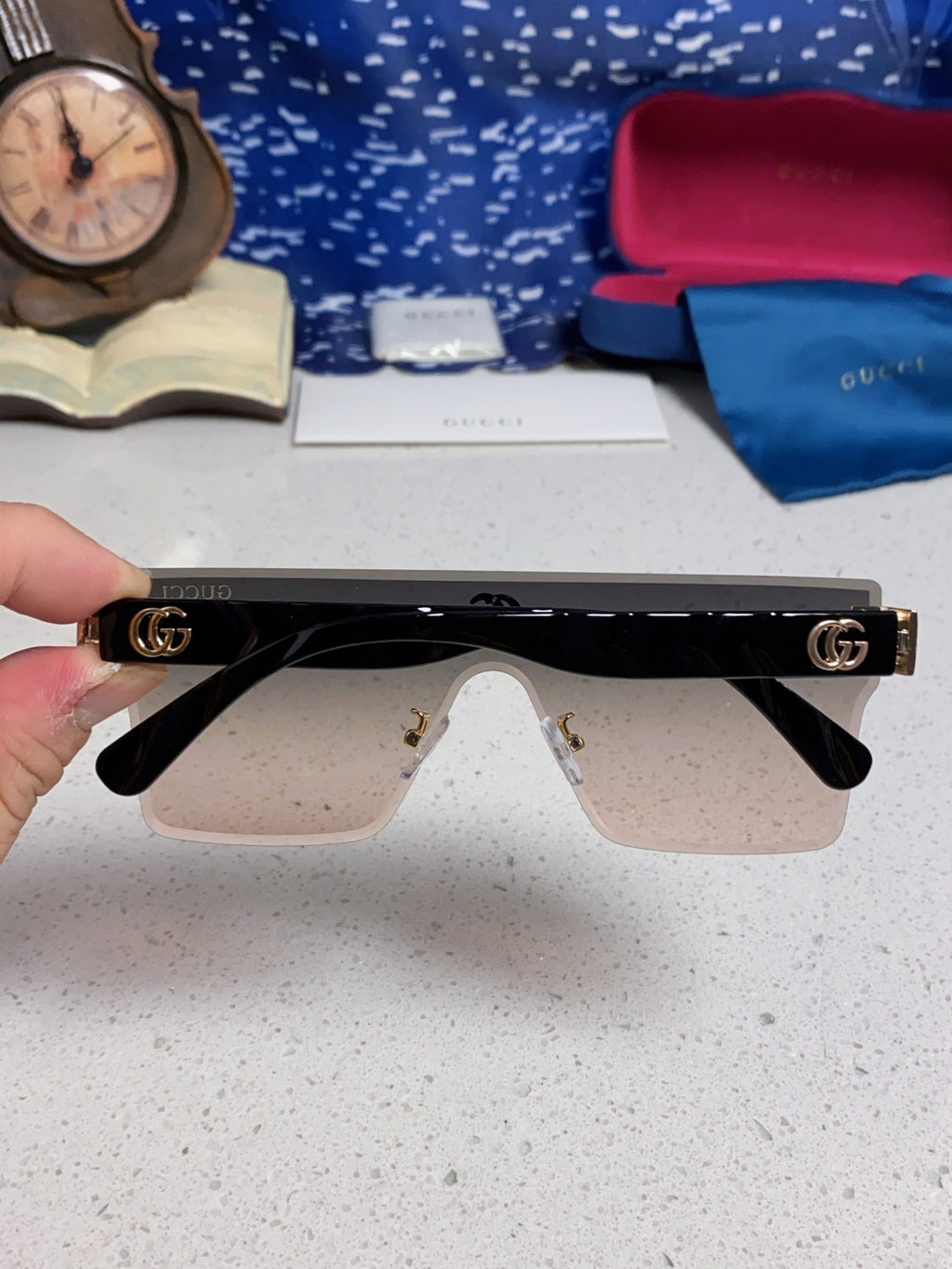 Gucci Square Silver Lens Sunglasses for Women - 464956 - detail image 5